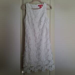 Catherine Malandrino Womens White Lace Dress 8 wedding Sorority Knee Length